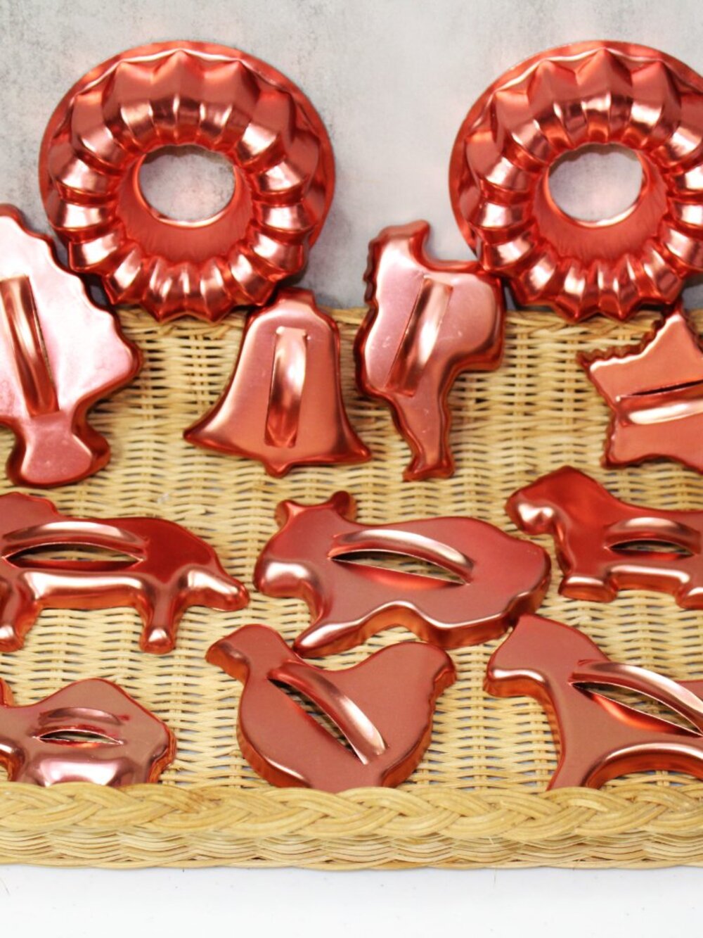 MIRRO Copper Plated Cookie Cutters and Molds - Set of 12